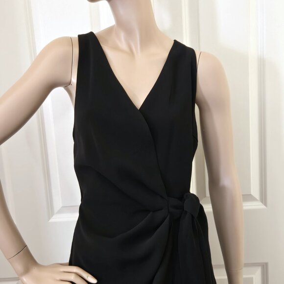 Zara Ring Back Wrap Mini Dress SZ M Black - Picture 3 of 11